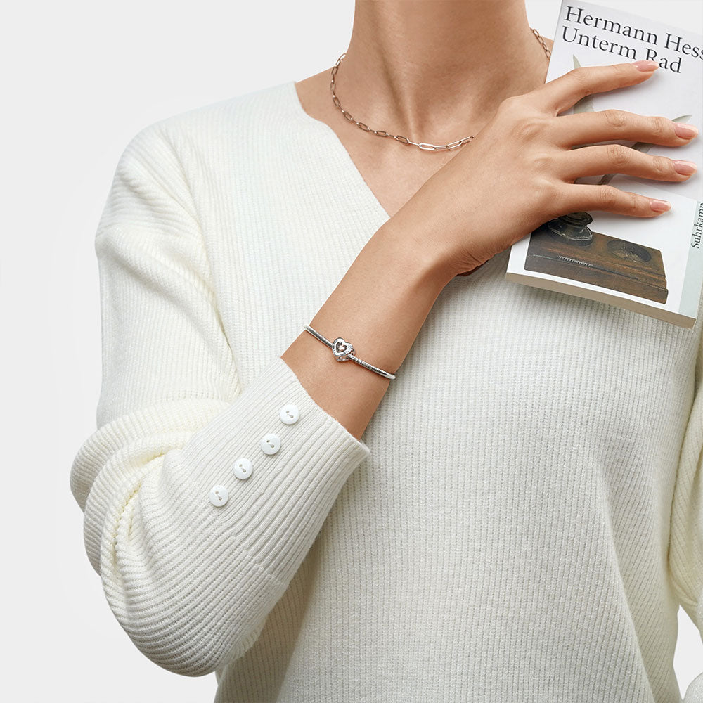 Gnoce Mother & Daughter Heart Personalized Photo Charm_3