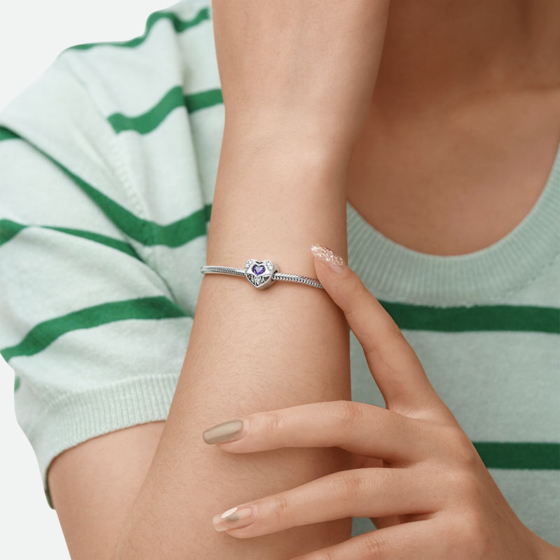 Gnoce Mom Love Forever in Heart Personalized Photo Charm_2