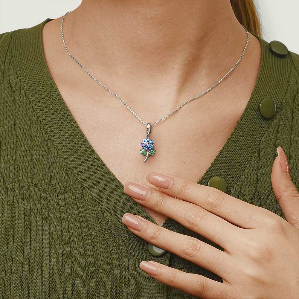 Gnoce Blooming Hydrangea Pendant Dangle Charm_7