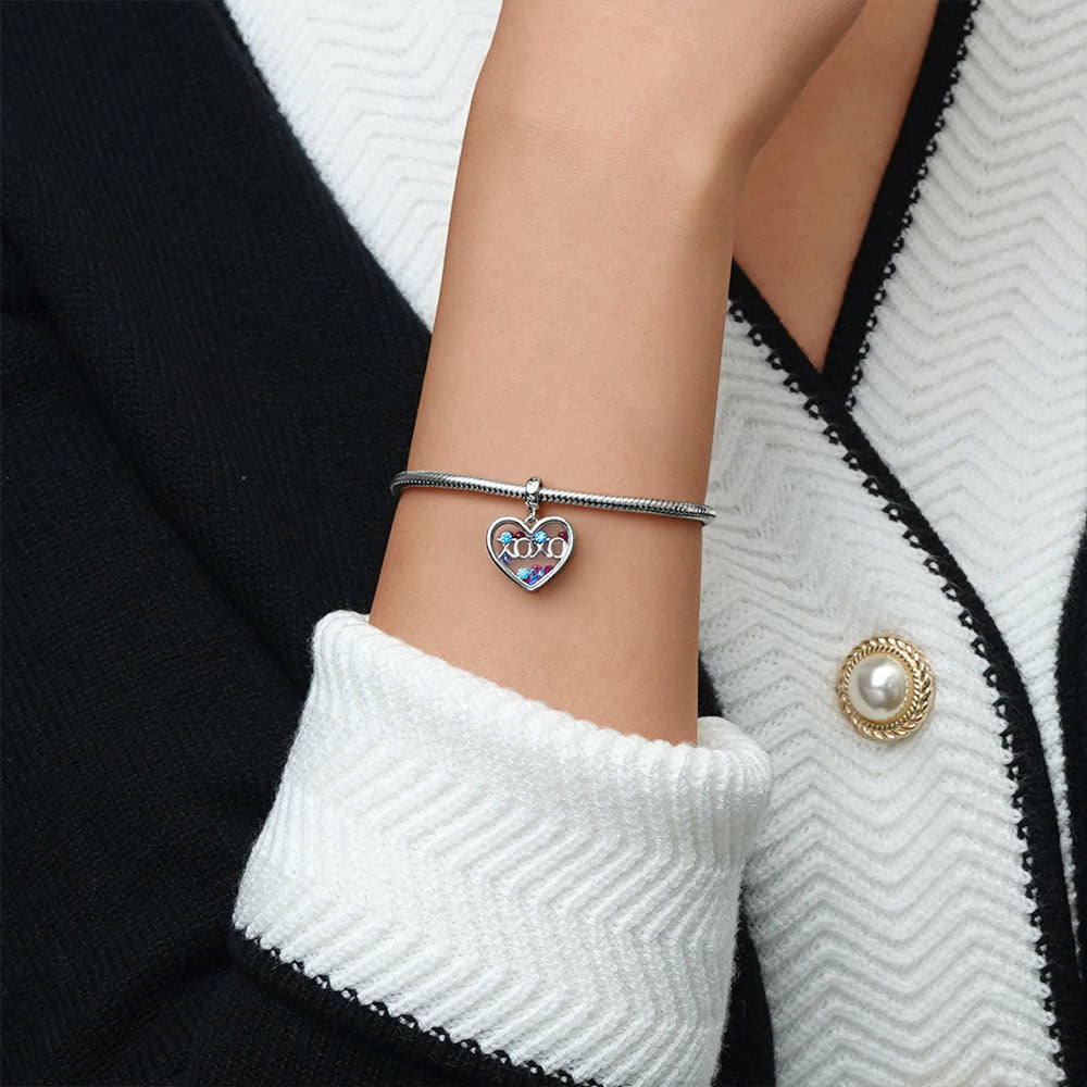 Gnoce Sweet XOXO Heart Pendant Dangle Charm_5