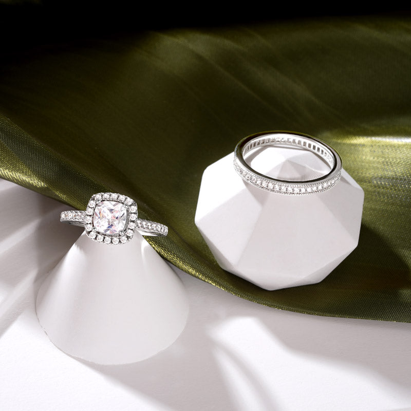 Gnoce Double Clear Square Cut Stackable Ring Set_3