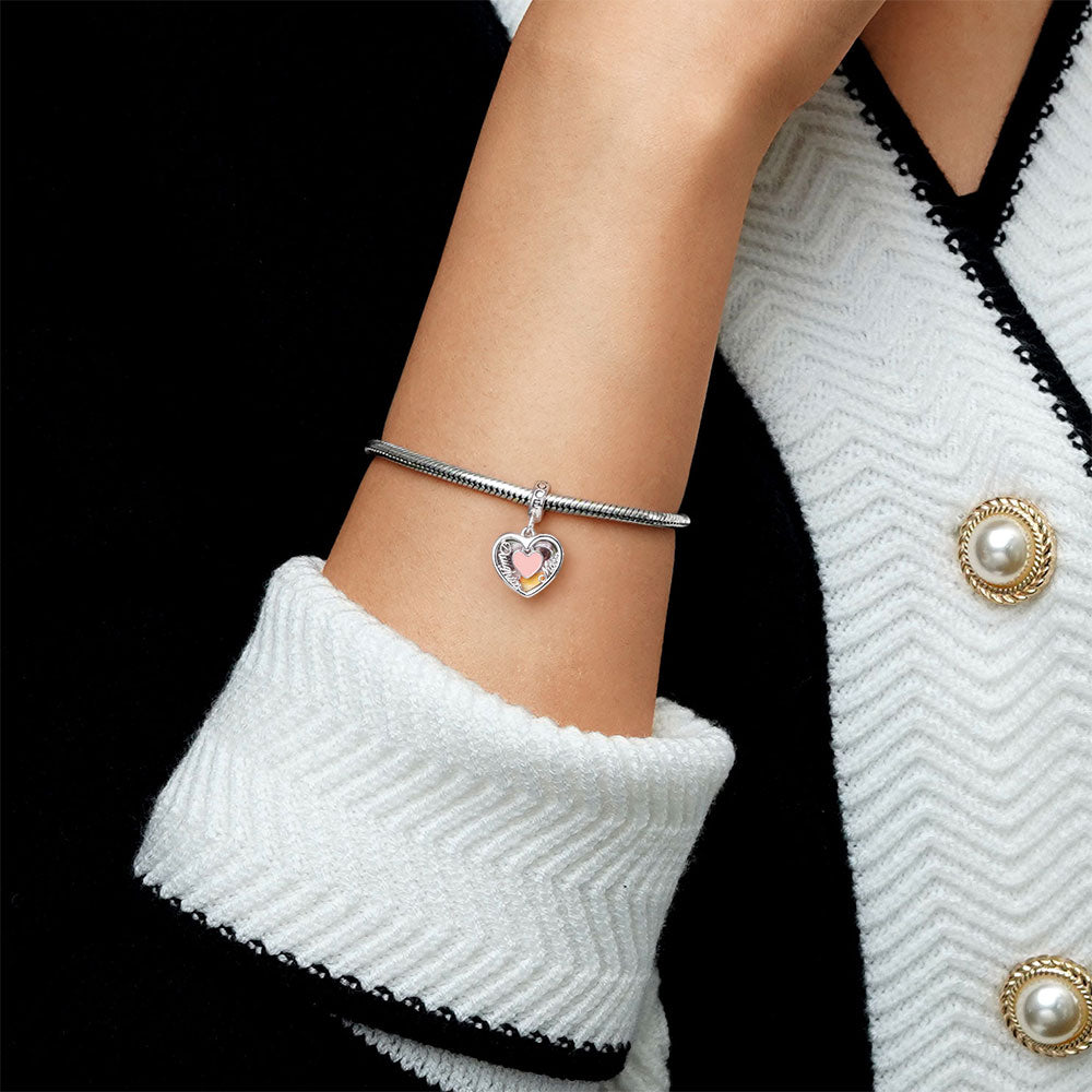 Gnoce "Daughter & Mother" Heart Personalized Photo Pendant Dangle Charm_3