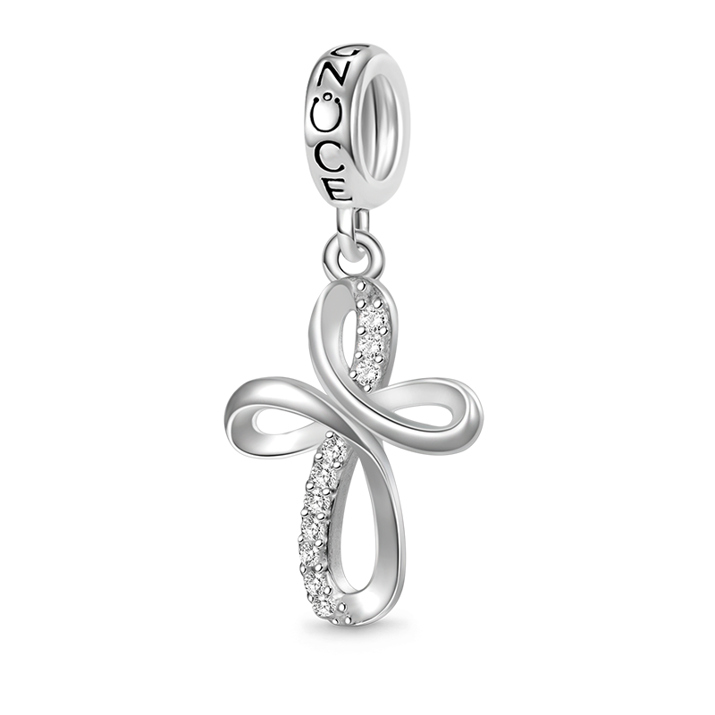 Gnoce Eternal Ribbon Cross Pendant Dangle Charm_1