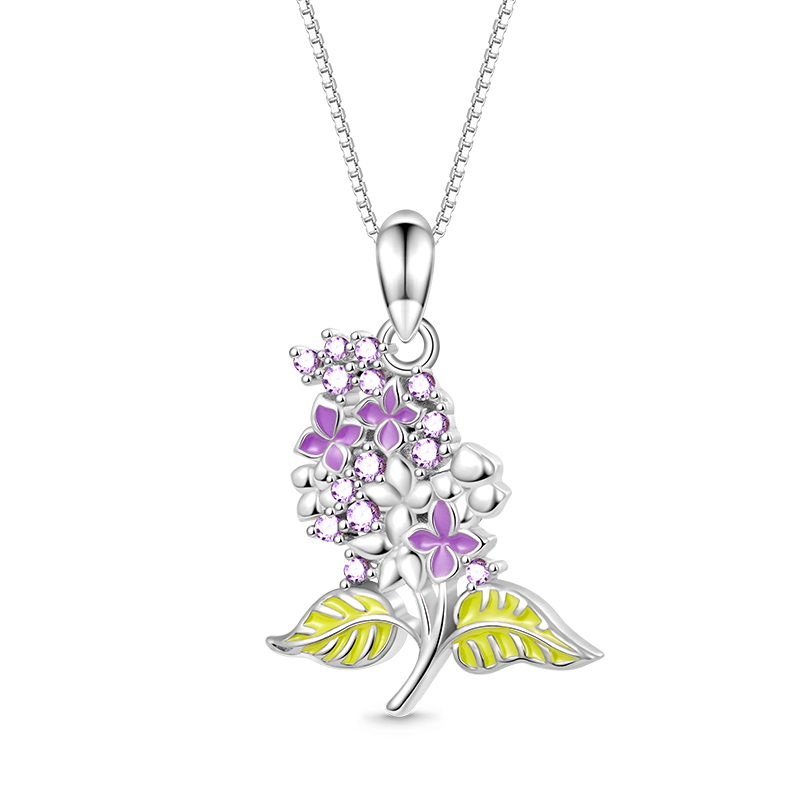 Gnoce Purple Lilac Flower Necklace_1