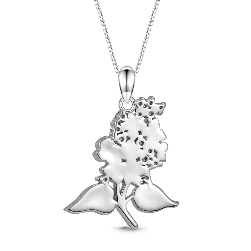 Gnoce Purple Lilac Flower Necklace_2