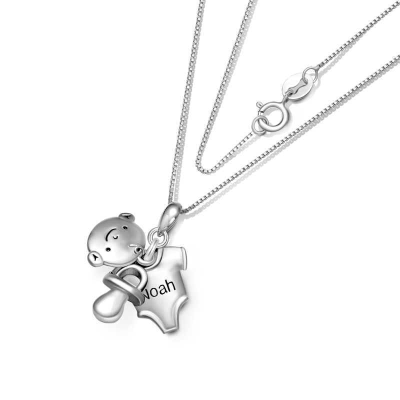Gnoce Baby Pacifier & T-shirt Engravable Necklace_3