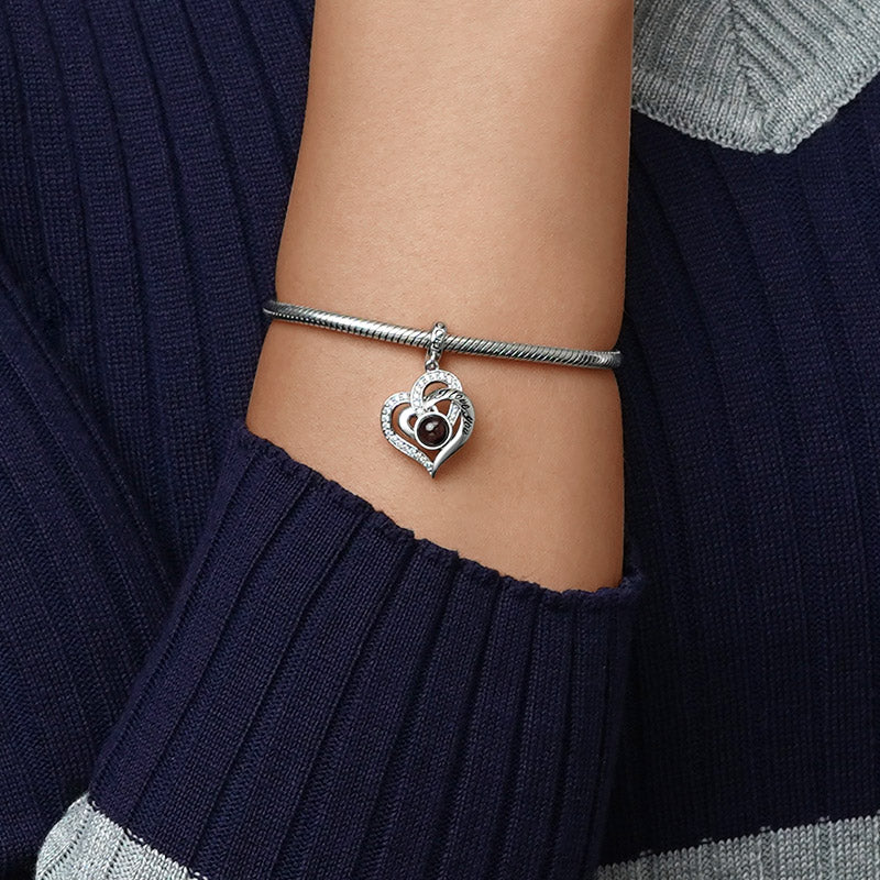 Gnoce Projection Love Heart Personalized Photo Pendant Dangle Charm_4