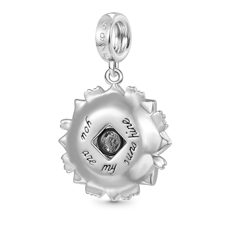 Gnoce Projection Sunflower Personalized Photo Pendant Dangle Charm_2