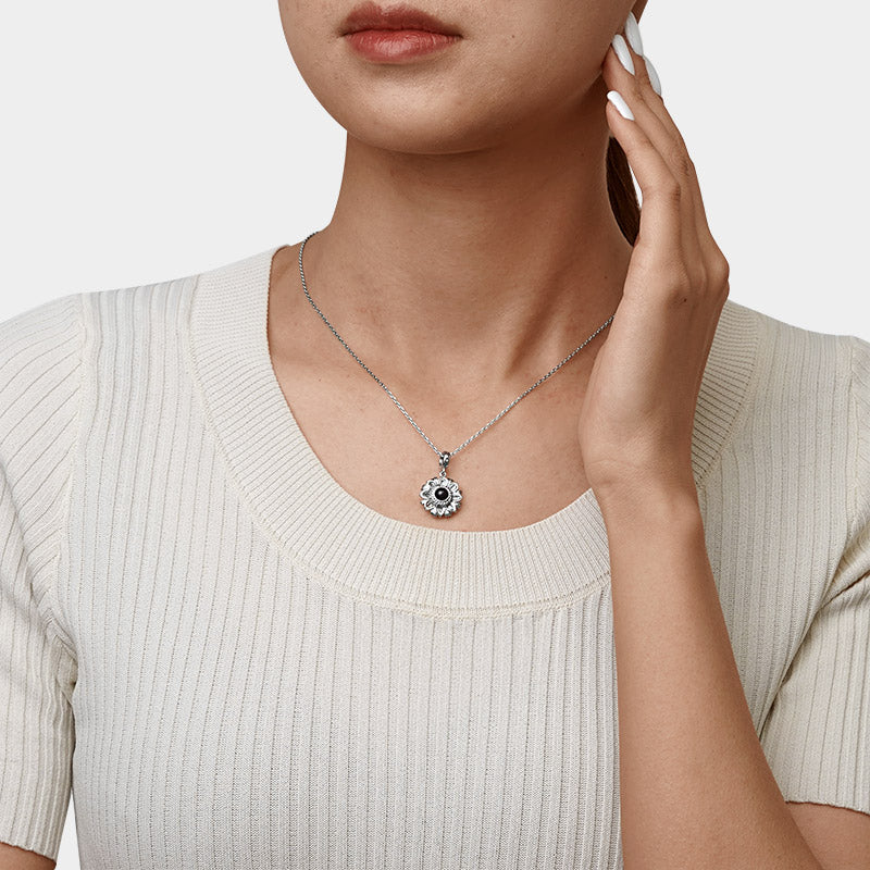 Gnoce Projection Sunflower Personalized Photo Pendant Dangle Charm_5