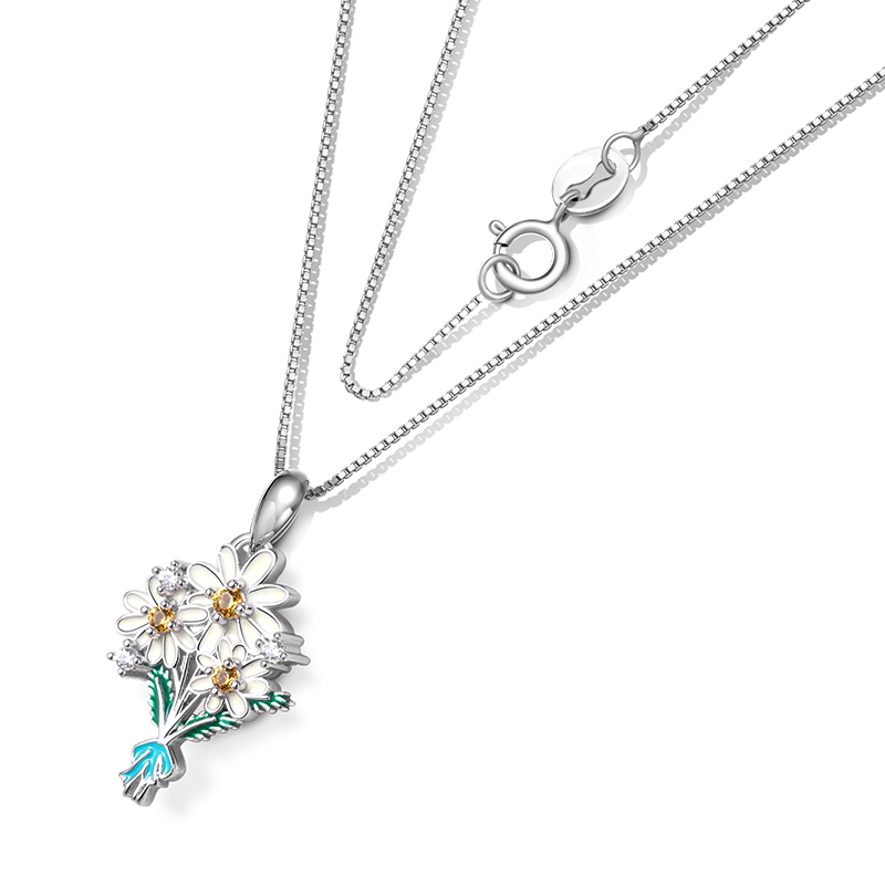 Gnoce Daisy Flowers Necklace_2