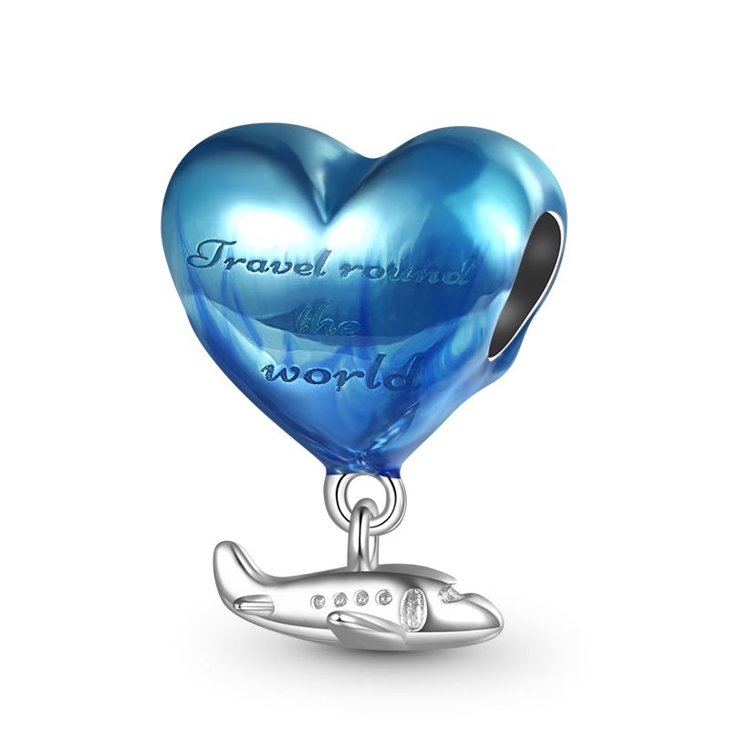 Gnoce Blue Earth with Plane Travel Charm_1