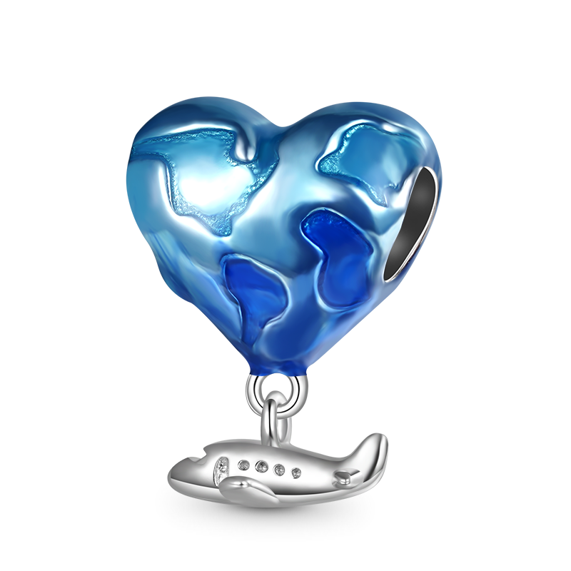 Gnoce Blue Earth with Plane Travel Charm_2