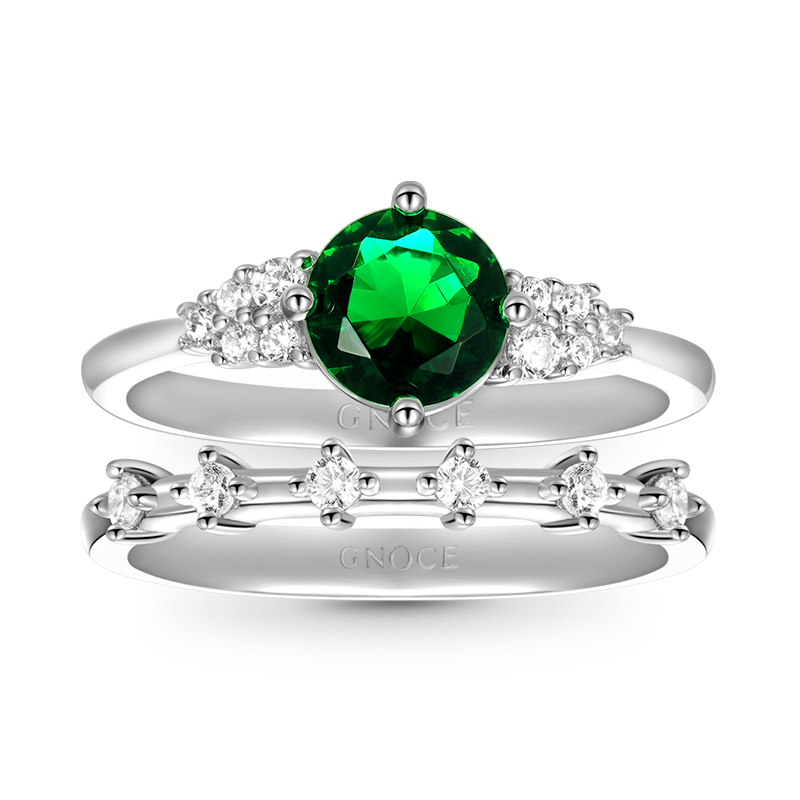 Gnoce Vintage Round Cut Stackable Ring Set_1