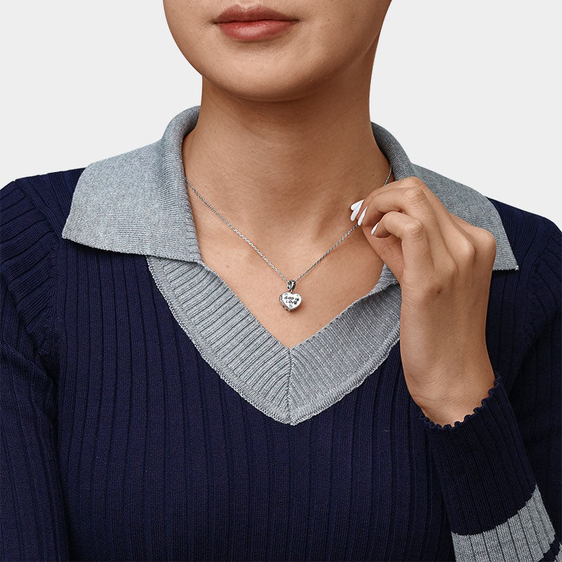 Gnoce "God is Love" Heart Personalized Photo Pendant Dangle Charm_4