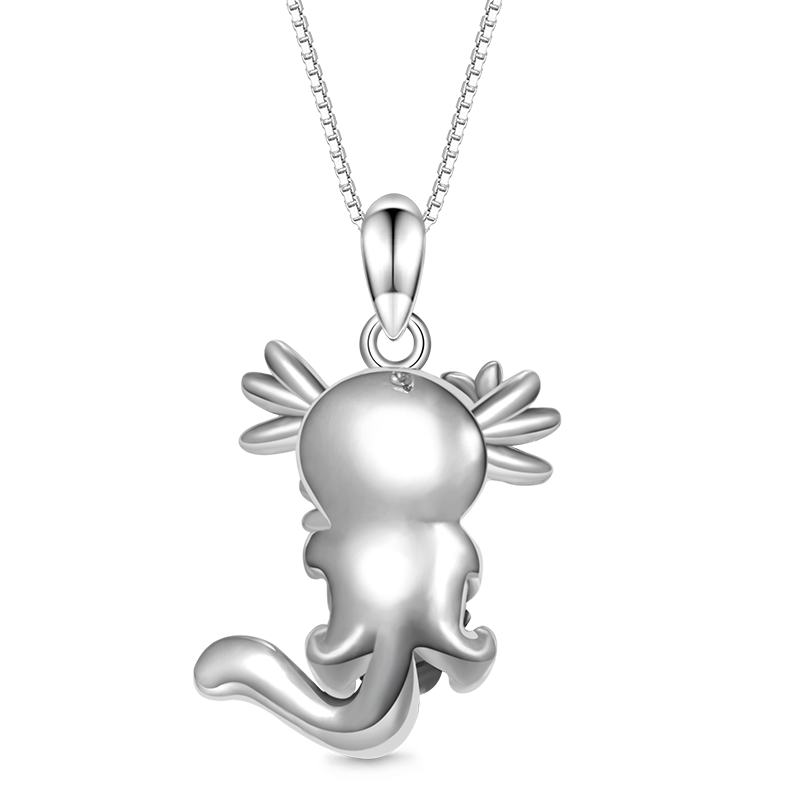 Gnoce Embrace Love Sakura Mexican Axolotl & Baby Necklace_2
