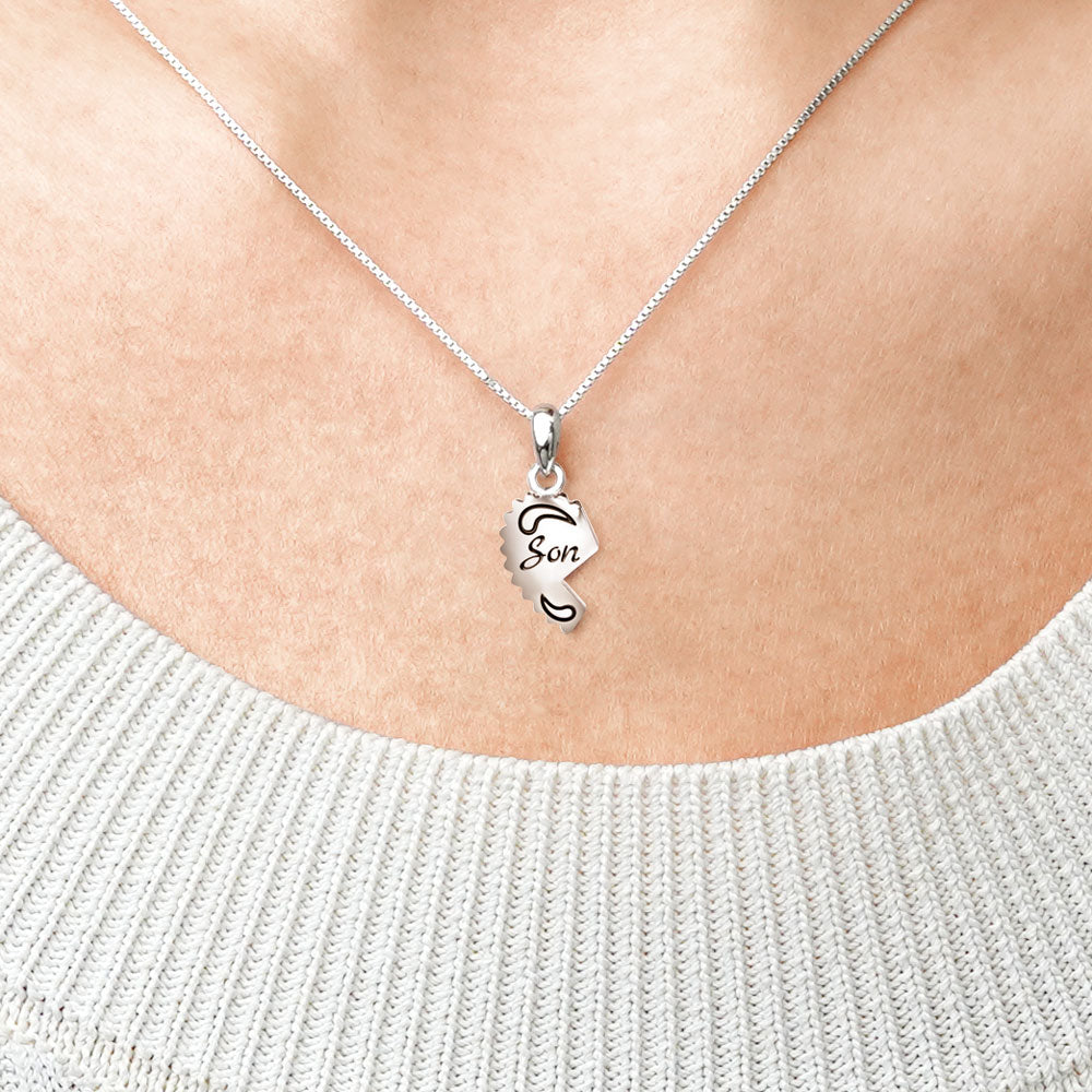 Gnoce "Love You" Son Unique Whole Heart Necklace_4