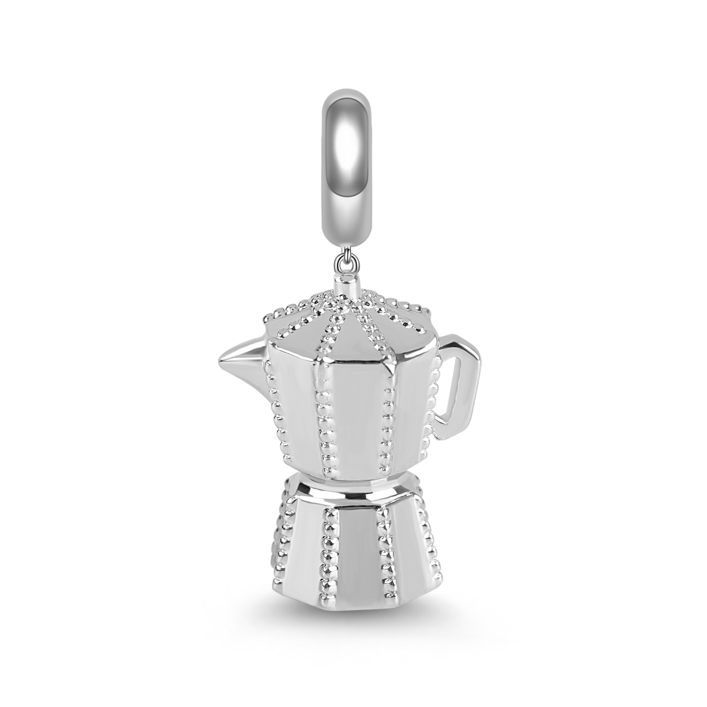 Gnoce "Always Be Energetic" Creative Sterling Silver Coffee Pot Charms Pendant for Bracelet or Necklace_1