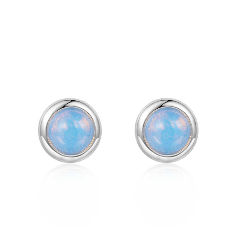 Gnoce Sparkling Moonstone Basic Stud Earrings_1