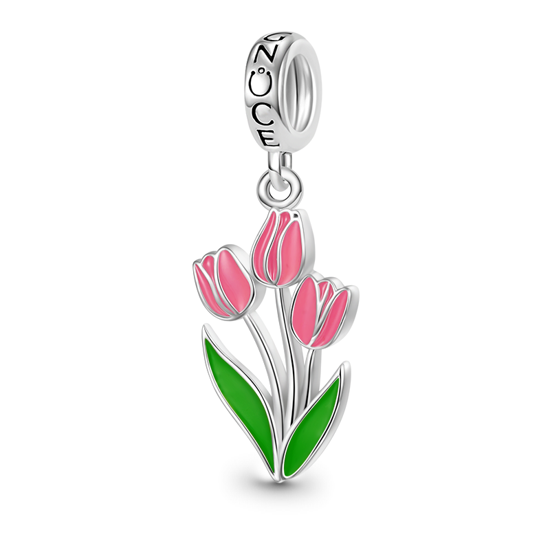 Gnoce Blooming Tulip Pendant Dangle Charm_1
