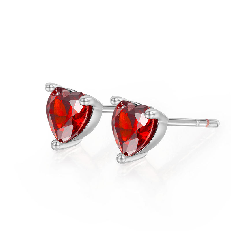 Gnoce Birthstone Heart Stud Earrings_2