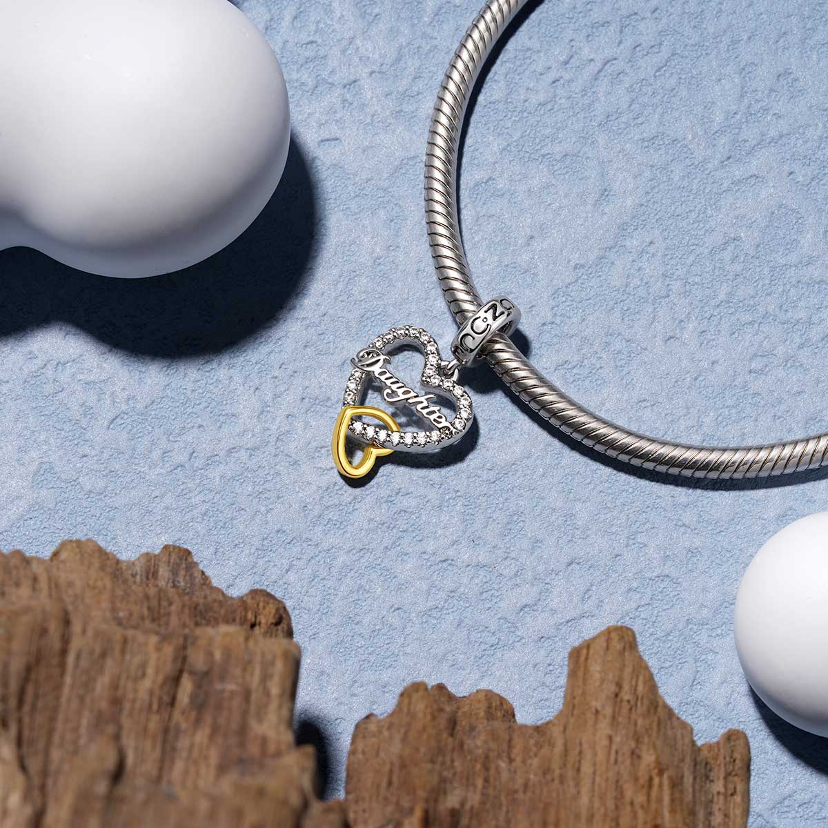 Gnoce Love You Daughter Heart Pendant Dangle Charm_3