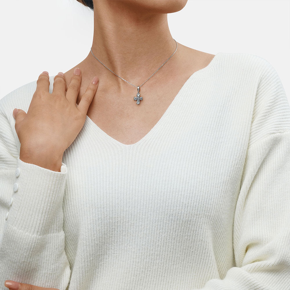 Gnoce Love Spring Cross Pendant Dangle Charm_6