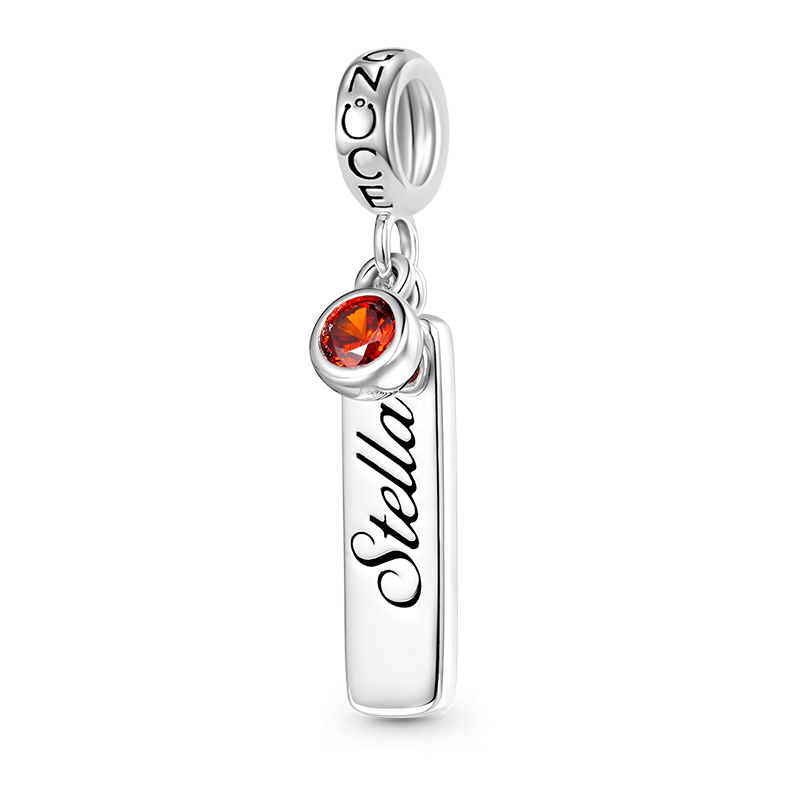 Gnpce Classic Bar Birthstone Engravable Pendant Dangle Charm_2