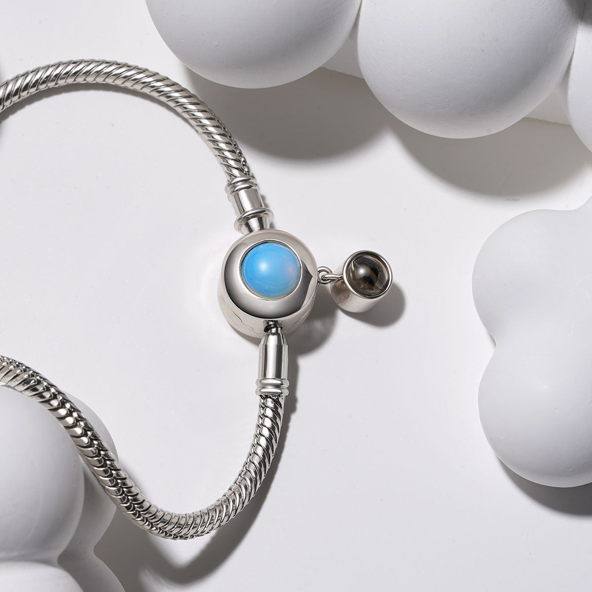 Gnoce Projection Moonstone Basic Snake Chain Bracelet_3