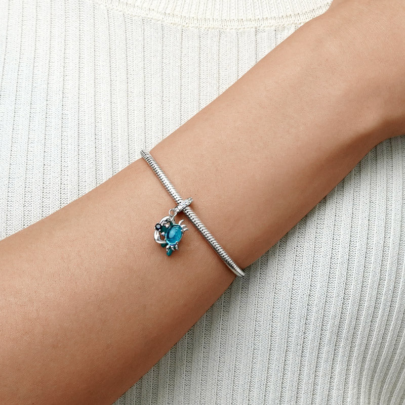 Gnoce Crab& Seaweed Double Pendant Dangle Charm_3