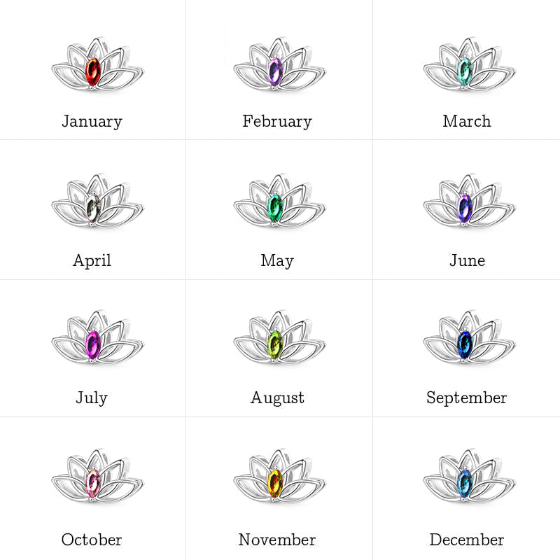 Gnoce Lotus Flower Birthstone Charm_7
