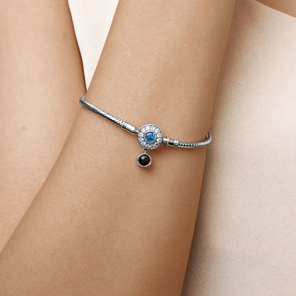 Gnoce Projection Birthstone Basic Snake Chain Bracelet_4