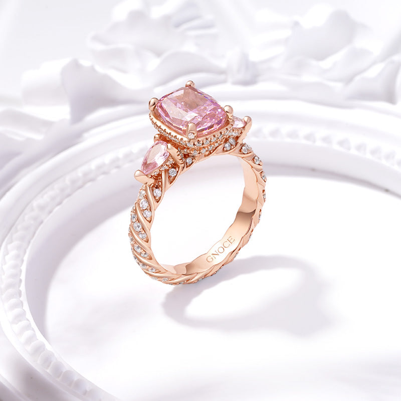 Gnoce Pink Square-cut Promise Ring_4