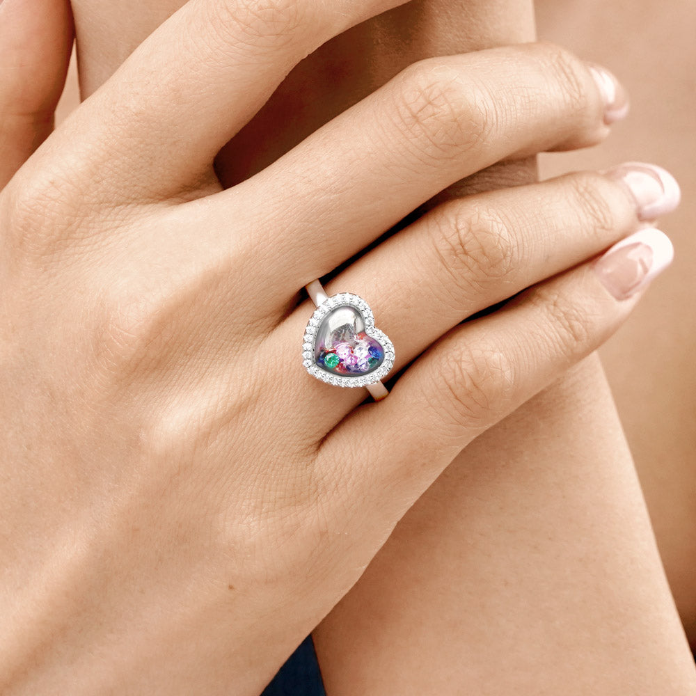 Gnoce Confetti Shaker Heart-cut Ring_5