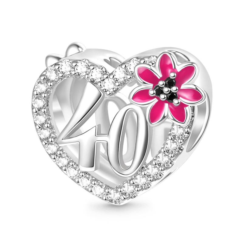 Gnoce Celebration 40th Birthday Heart Charm_1
