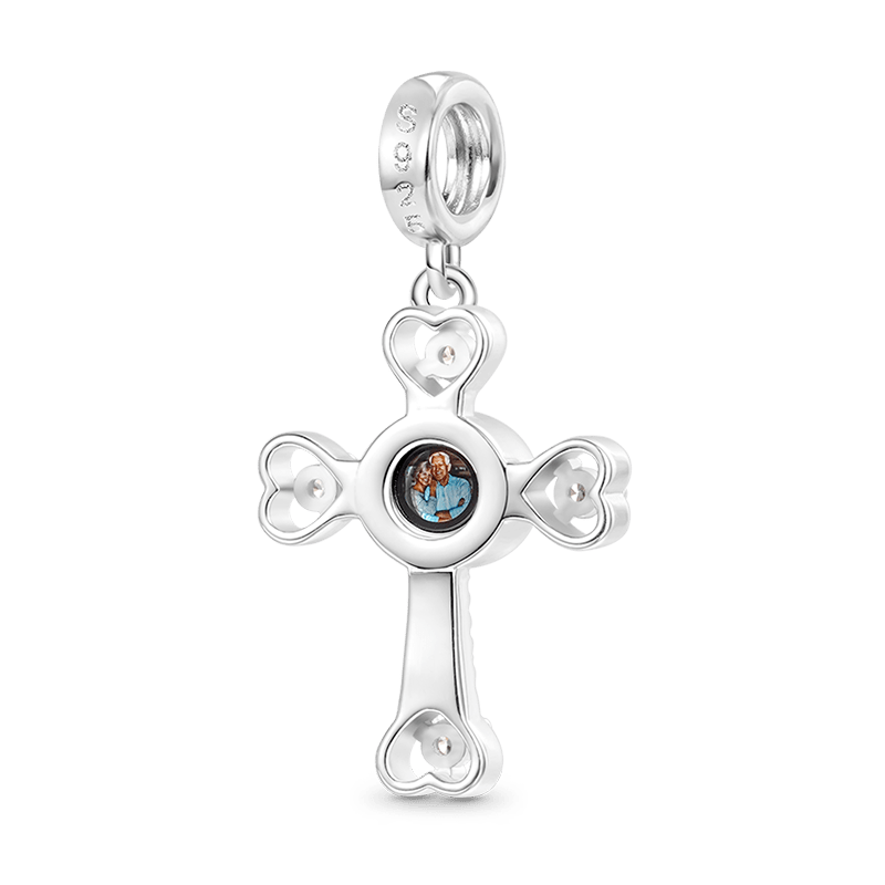 Gnoce Projection Cross Personalized Photo Pendant Dangle Charm_2