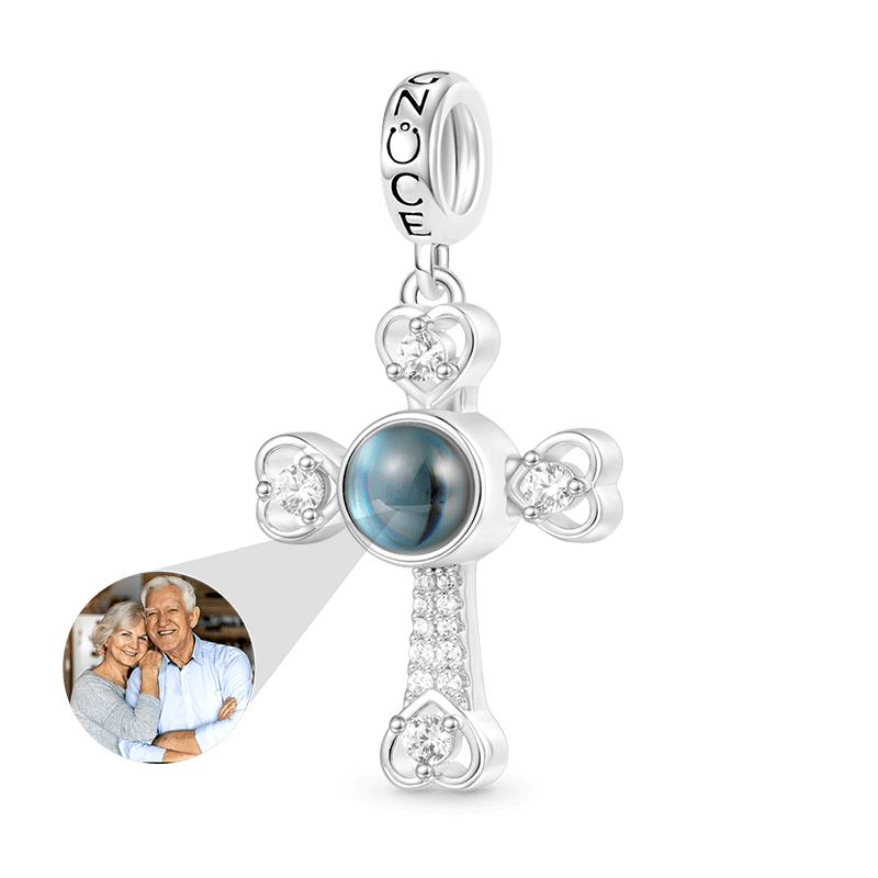 Gnoce Projection Cross Personalized Photo Pendant Dangle Charm_1