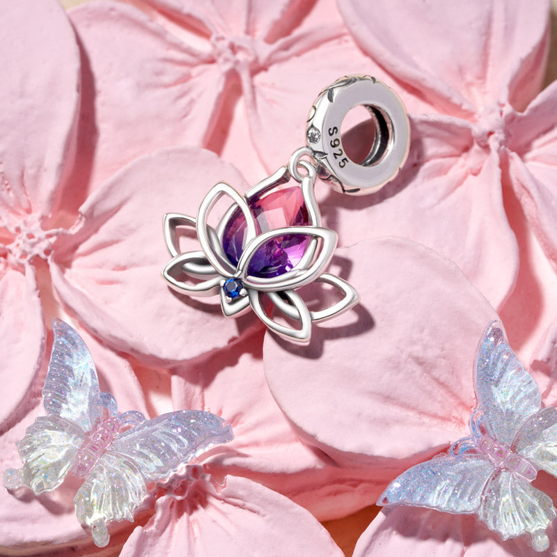 Gnoce Lotus Flower Pendant Dangle Charm_3