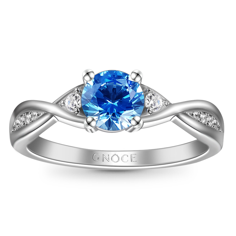 Gnoce Twisted Blue Round Cut Promise Ring_1