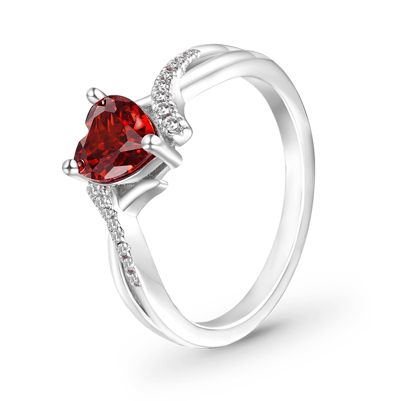 Gnoce Sparkling Birthstone Heart Ring_3