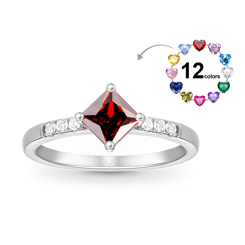 Gnoce Square-Cut Birthstone Ring_1