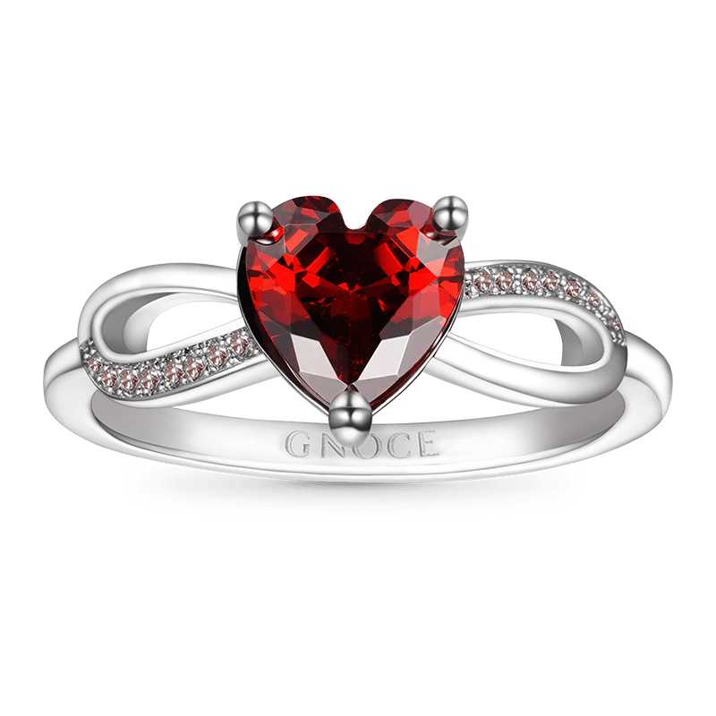 Gnoce Sparkling Birthstone Infinity Love Heart Ring_2