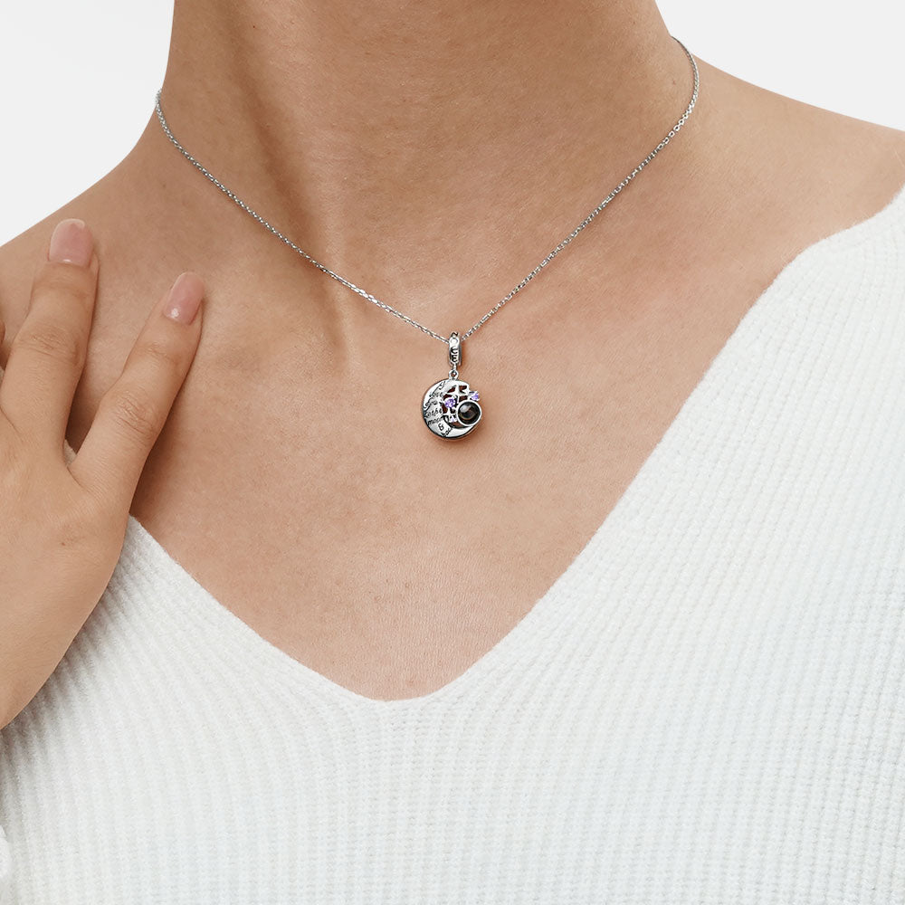 Gnoce Projection Moon&Star Personalized Photo Pendant Dangle Charm_3