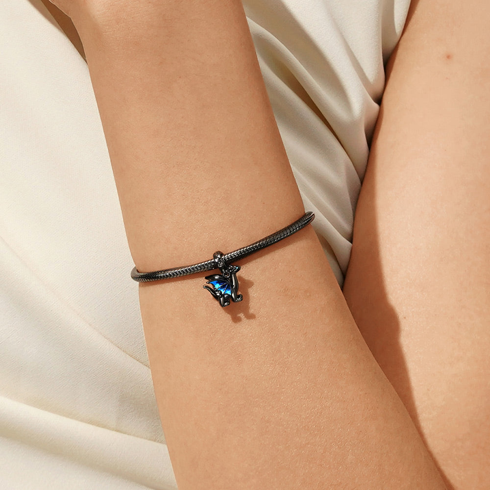 Gnoce Little Black Dragon Pendant Dangle Charm_5