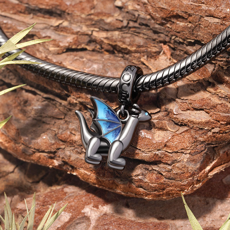 Gnoce Little Black Dragon Pendant Dangle Charm_3