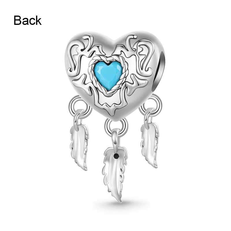 Gnoce Turquoise Vintage Dream Catcher Heart Charm_2