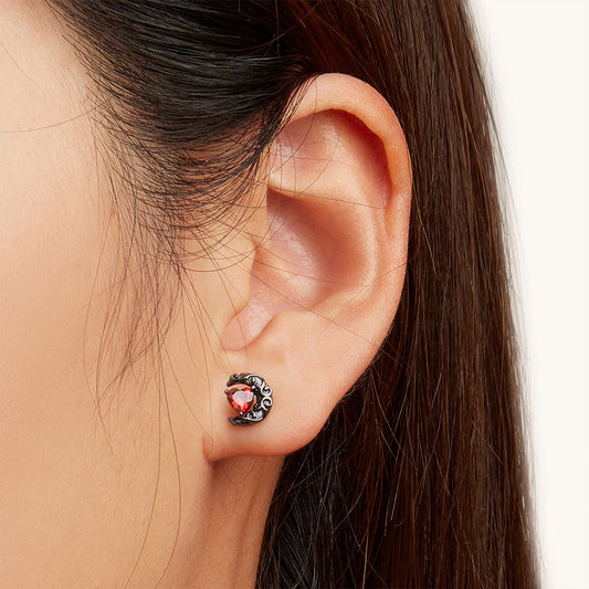 Gnoce Dark Night Moonlight Stud Earrings_5