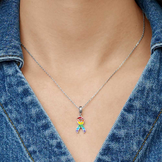 Gnoce Rainbow Ribbon Pendant Dangle Charm_7