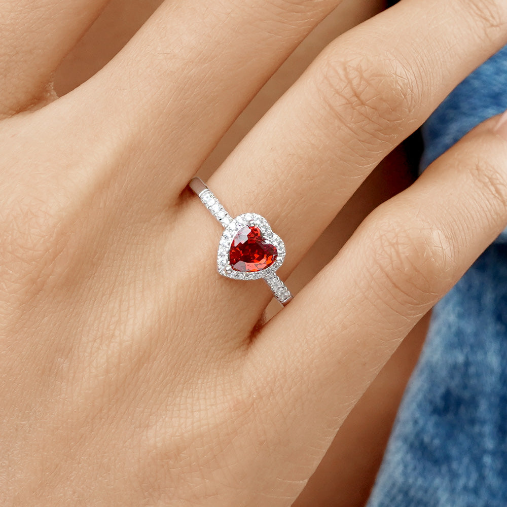 Gnoce Sparking Heart-shaped Birthstone Ring_6
