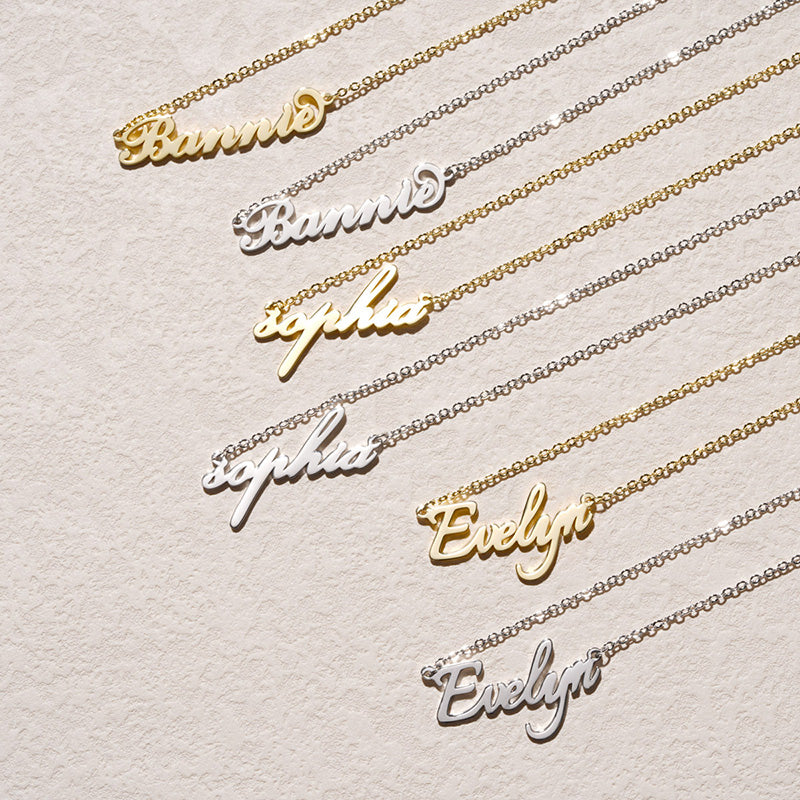 Gnoce "Romantic Lover" Personalized Rose Gold Color Name Necklace -Unquie Birthday Gift for Her "_2