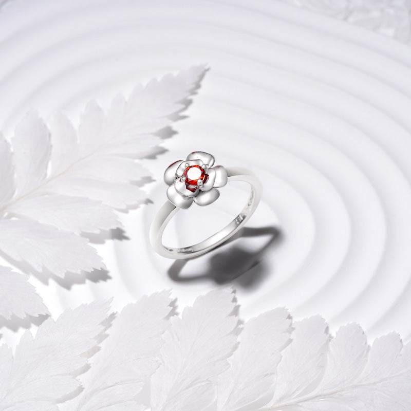 Gnoce Lucky Rose Birthstone Ring_4